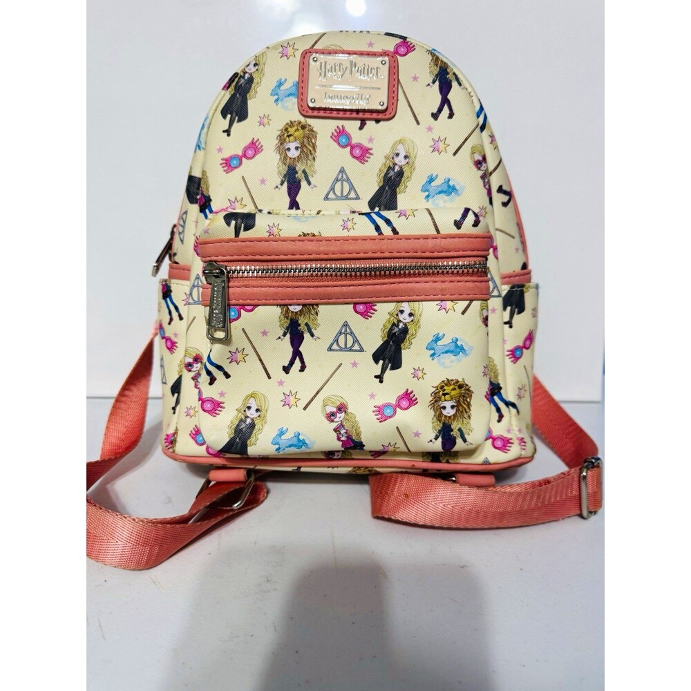Loungefly Harry Potter Luna Lovegood Mini Backpack Faux Leather Beige Pink